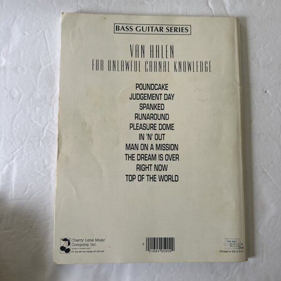 Rare VAN HALEN FOR UNLAWFUL CARNAL KNOWLEDGE Bass GUITAR TAB Tablature! - Picture 2 of 9